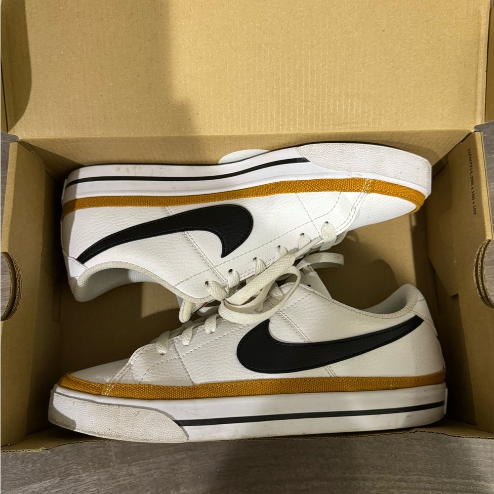 Nike Court Legacy NN Sneakers White Black Desert Ochre | Women’s 7.5